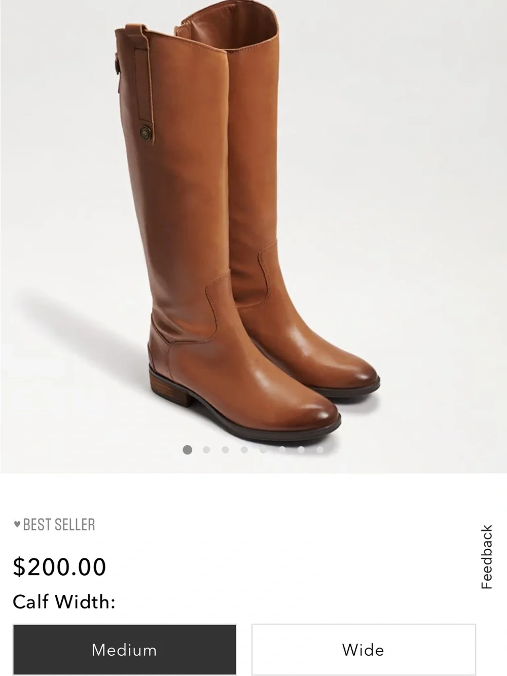 Sam Edelman Tall Leather Riding Boots in Cognac Brown